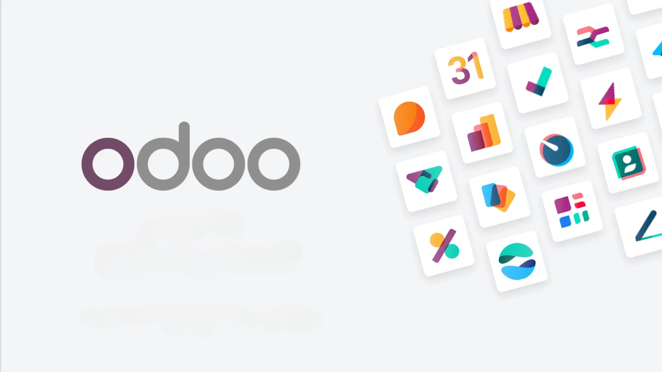 Odoo logo and icons of odoo modules